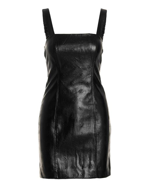 ROTATE BIRGER CHRISTENSEN Black Rotate 'herlina' Faux Leather Mini Dress