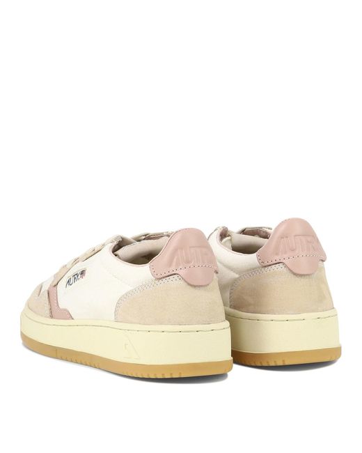 Autry Natural Medalist Low Canvas And Leather Sneakers