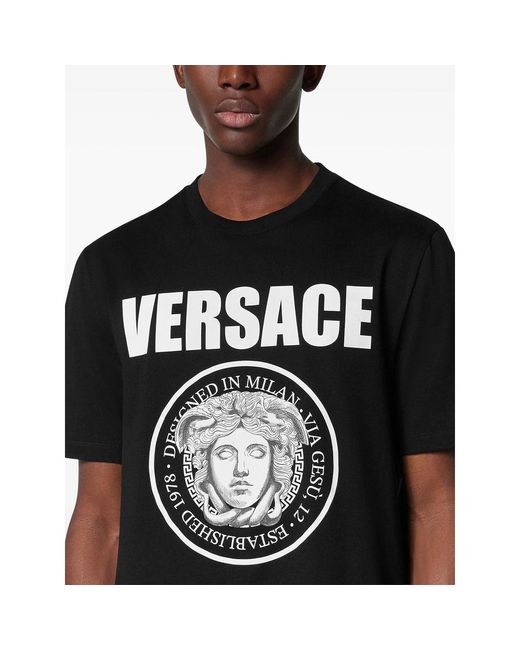 T-Shirt 'Medusa Rock' di Versace in Black da Uomo
