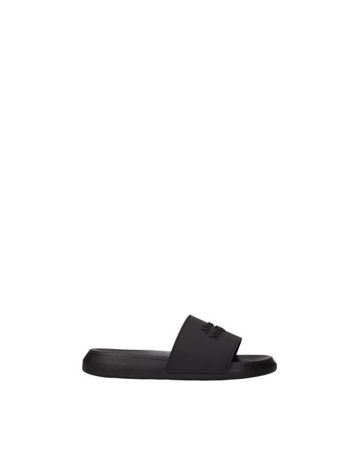 Alexander McQueen White Slippers And Clogs Rubber Black