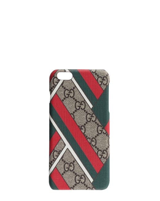 Cover GG Supreme per i-Phone 7 Plus di Gucci in Red da Uomo