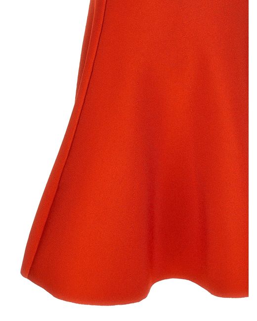 Flared Knit Dress Abiti Rosso di Alexander McQueen