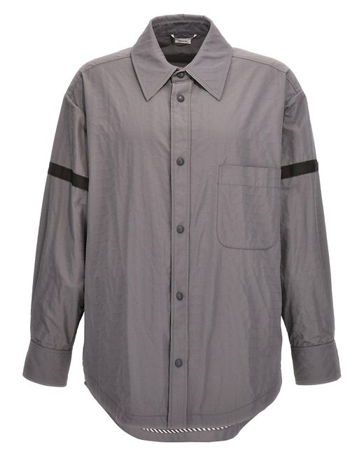 Thom Browne Gray 'Snap Front' Overshirt for men