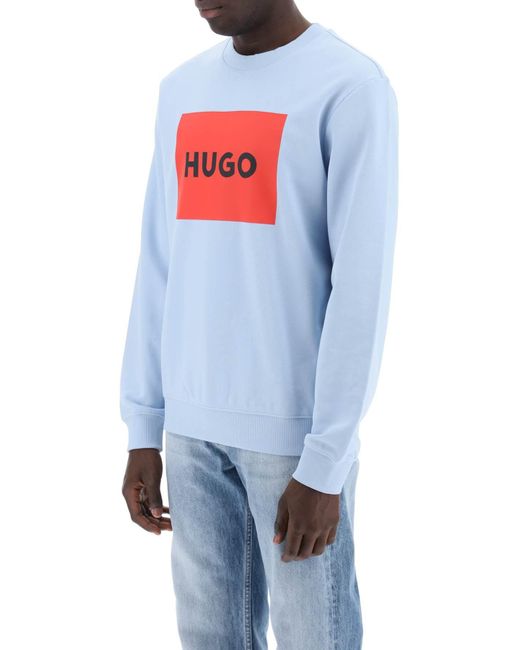 Felpa Duragol Con Box Logo di HUGO in Blue da Uomo