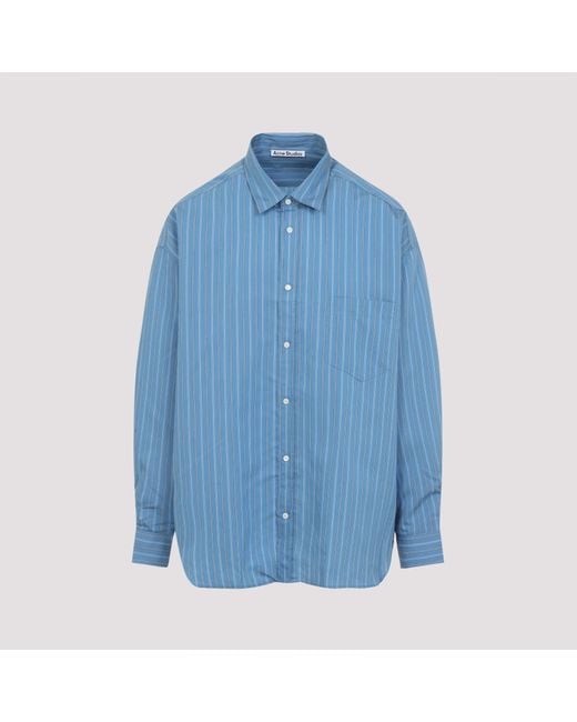 Lyocell Shirt-Uomo di Acne in Blue da Uomo