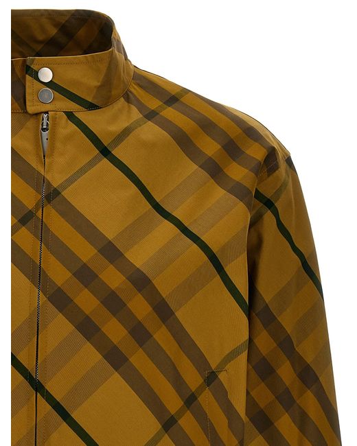 Check Print Jacket Giacche Giallo di Burberry in Green da Uomo