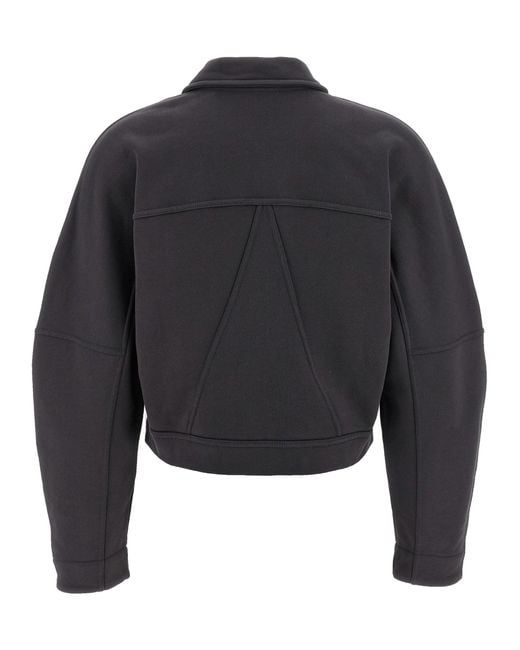 Ganni Black 'Heavy Terry Jersey' Bomber Jacket