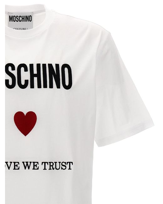 Moschino White In Love We Trust T-shirt for men
