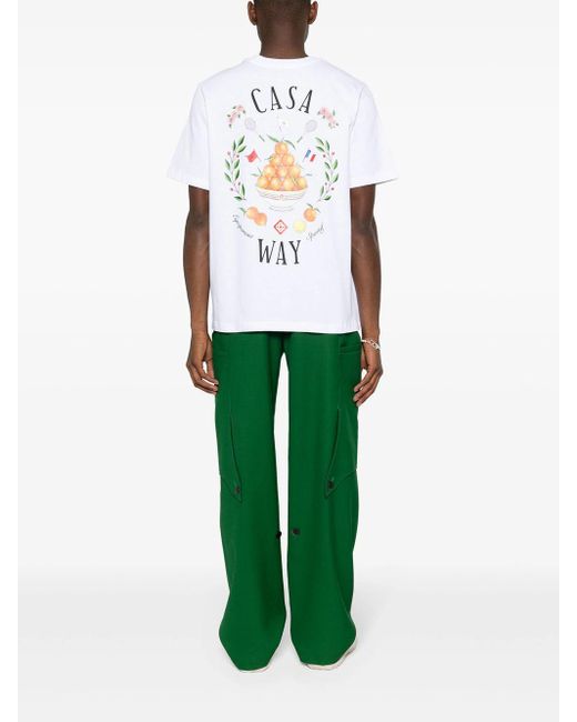 T-shirt Casa Way con stampa di Casablancabrand in White da Uomo