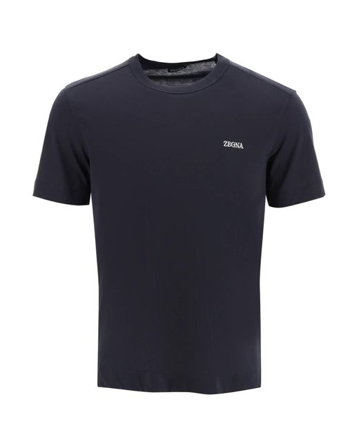 Zegna Blue Logo T Shirt for men