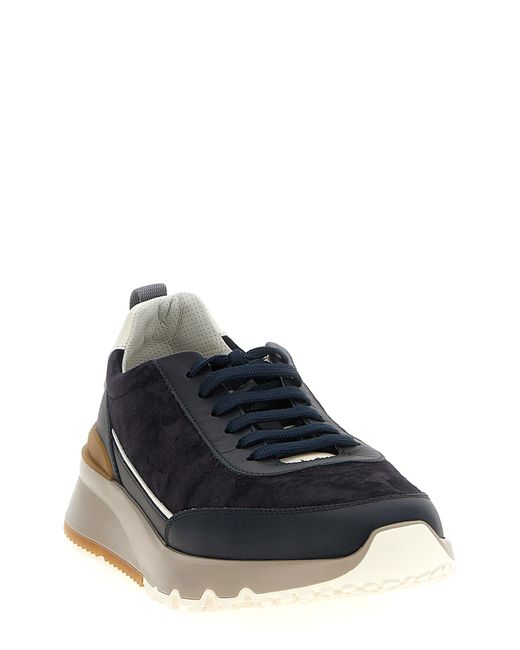 Runners Sneakers Blu-Uomo di Brunello Cucinelli in Blue da Uomo