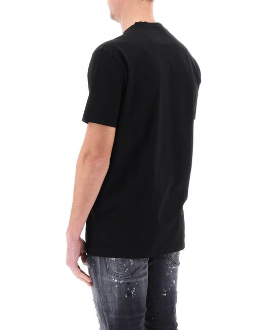 DSquared² Black Embellished Cool Fit T Shirt for men