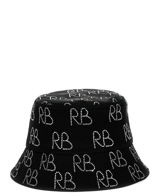 Sequin Logo Bucket Hat Cappelli Nero di Ruslan Baginskiy in Black