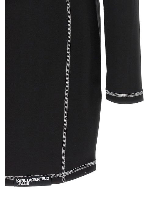 Logo Dress Abiti Nero di Karl Lagerfeld in Black