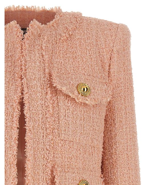Balmain Pink Short Tweed Jacket