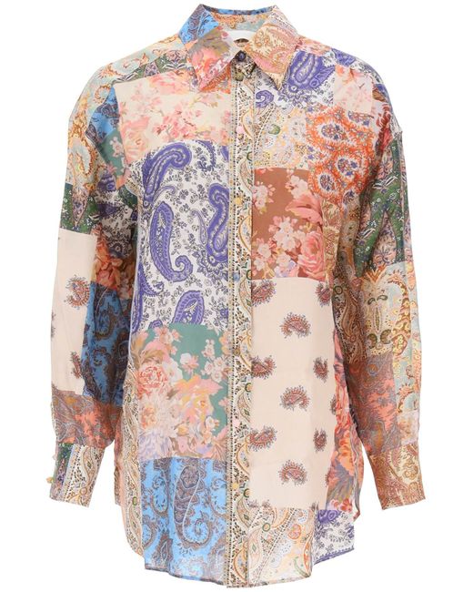Zimmermann Multicolor Devi Manstyle Silk Shirt for men