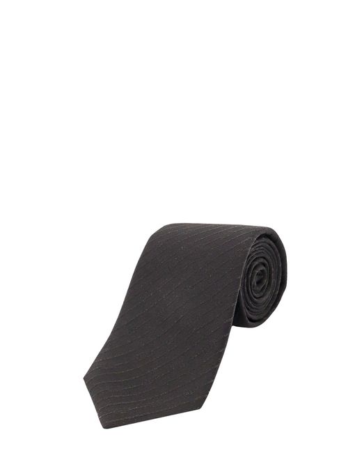 Cravatta GG Lines 7.0 in seta di Gucci in Black da Uomo