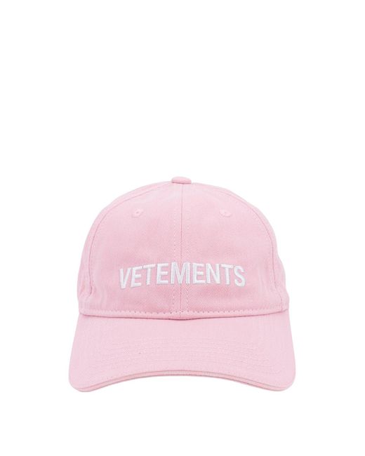 Vetements Pink Vetets Cotton Stitched Profile Hats