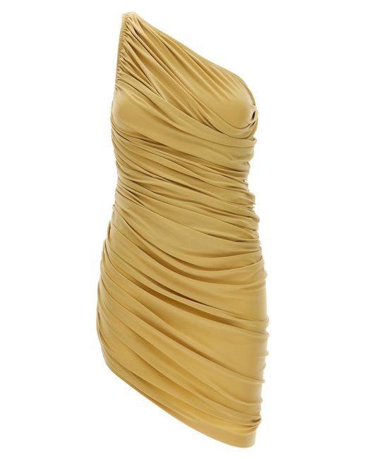 Norma Kamali Yellow Diana Mini Dresses Beige