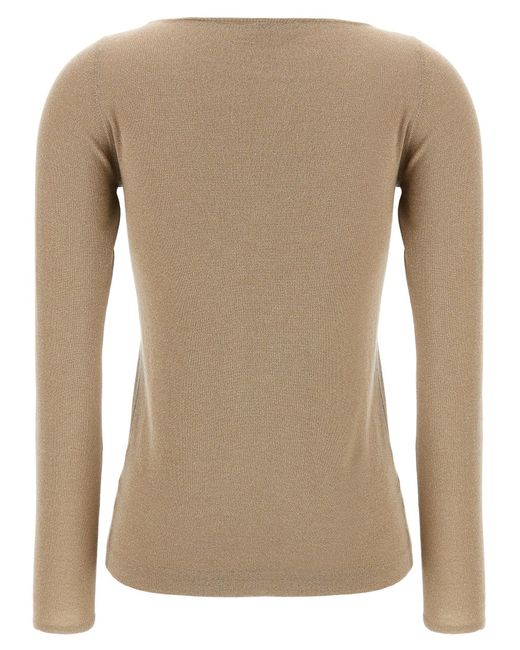 Brunello Cucinelli Natural Sparkling Sweaters And Cardigans