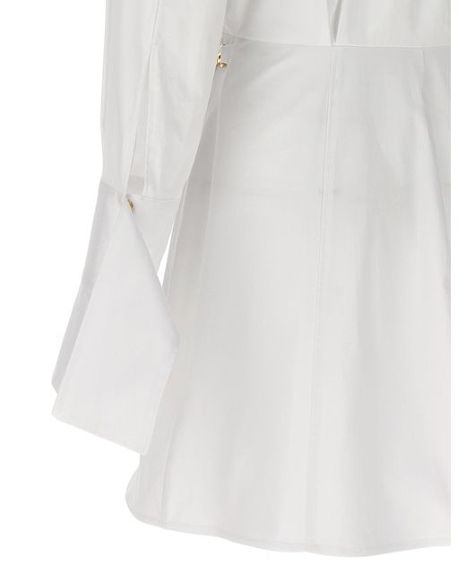 Elisabetta Franchi White Chemisier Dress Dresses
