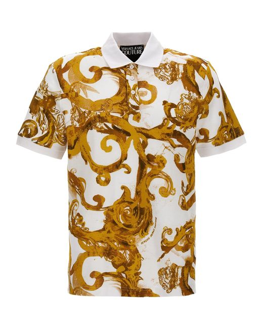 All Over Print Shirt Polo Multicolor di Versace in Metallic da Uomo