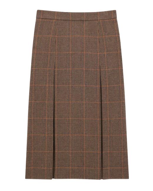 Gonna Midi di Saint Laurent in Brown