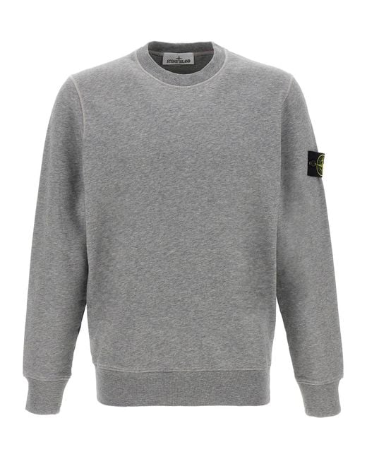 Stone Island Men's Gray Logo Badge Sweatshirt