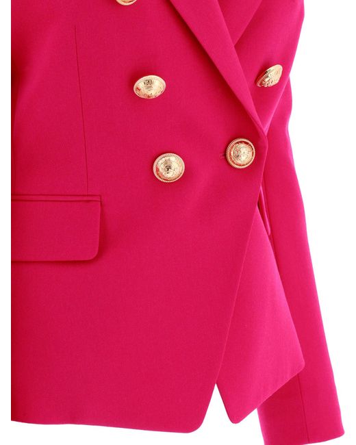 Balmain Pink Double-Breasted Wool Jacket Jackets
