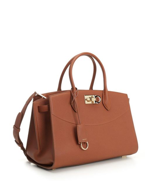 Ferragamo Brown Top Handle Bag Handbags