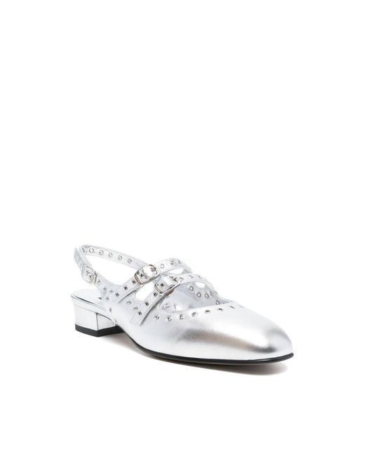 CAREL PARIS White Leather Ballet Flats