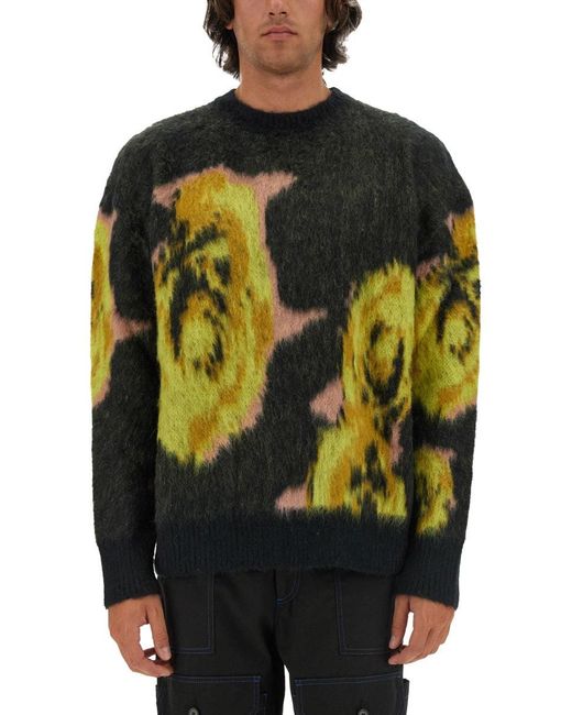 MSGM Black "Underground Pixelled Roses" Jersey for men