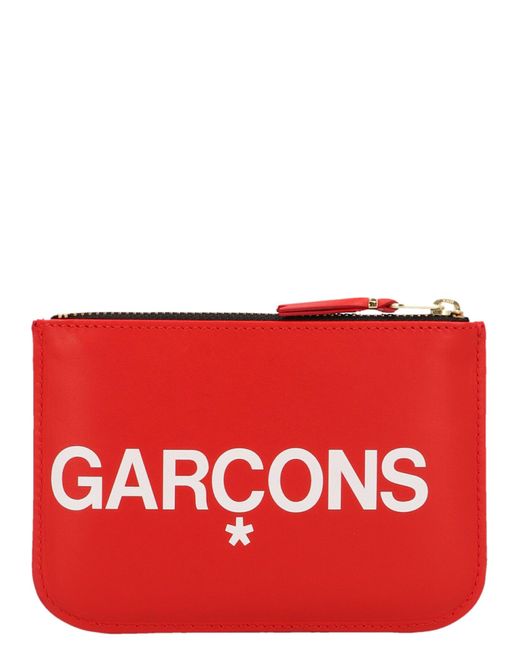 Huge Logo Portafogli Rosso di Comme des Garçons in Red