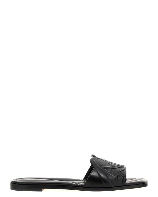 Alexander McQueen Black 'Seal' Sandals