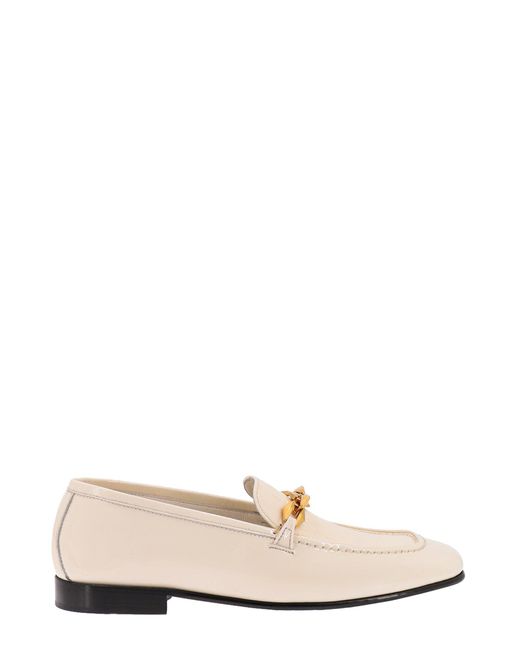 Jimmy Choo Natural Loafers In Patent Leather With Metal Horsebit