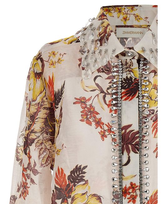 Zimmermann Multicolor Matchmaker Tropical Shirt, Blouse