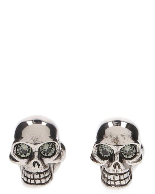 Alexander McQueen Metallic Twin Skulls Jewelry for men
