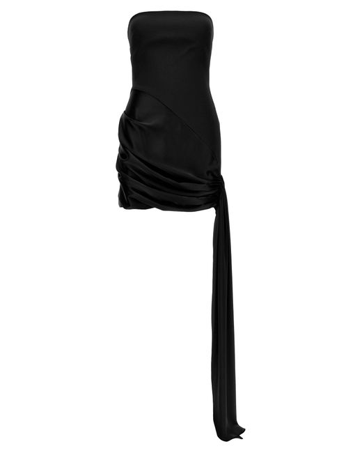 David Koma Black Asymmetric Hem Strapless Mini Dresses