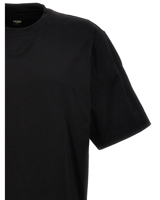 Staff Only T Shirt Nero di Fendi in Black da Uomo