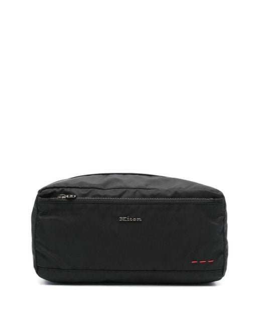 Kiton Black Bathroom Bag for men