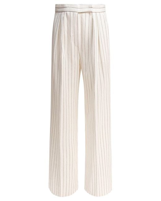 Wide-Leg Trousers Bianco-Donna di Max Mara in Natural