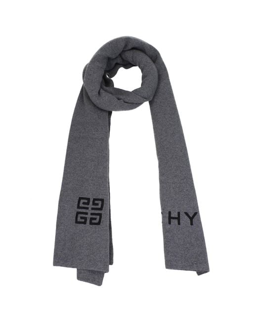 Givenchy White Scarves Wool Wolf Grey for men