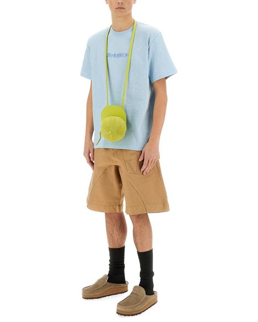 J.W. Anderson Blue Jw Anderson T-Shirt With Logo Embroidery for men