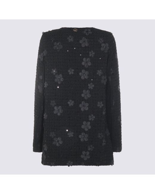 Coats Boucle' Fiori Nero-Donna di Twinset in Black
