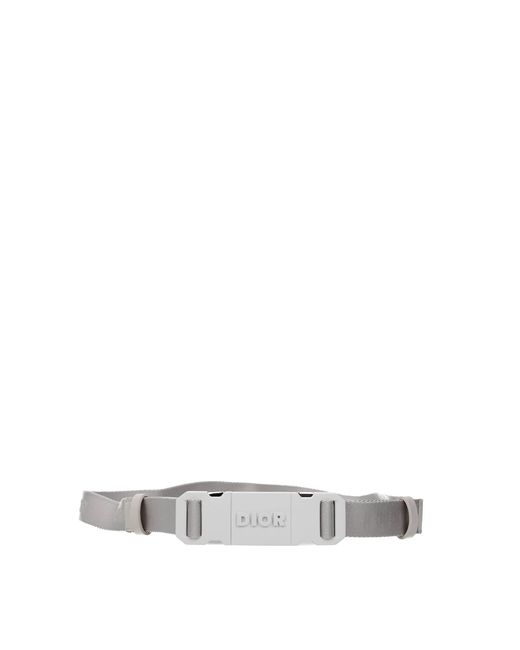 Dior White Thin Belts Fabric Gray