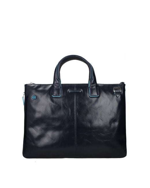 Piquadro Blue Work Bags Leather Midnight for men