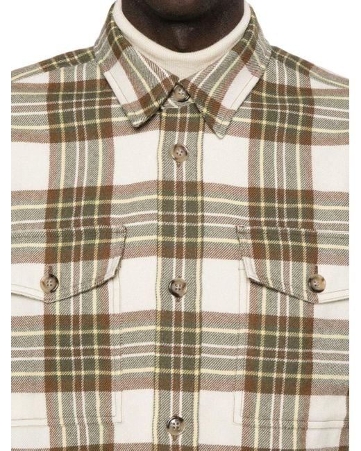AMI Multicolor Wool Checked Overshirt for men