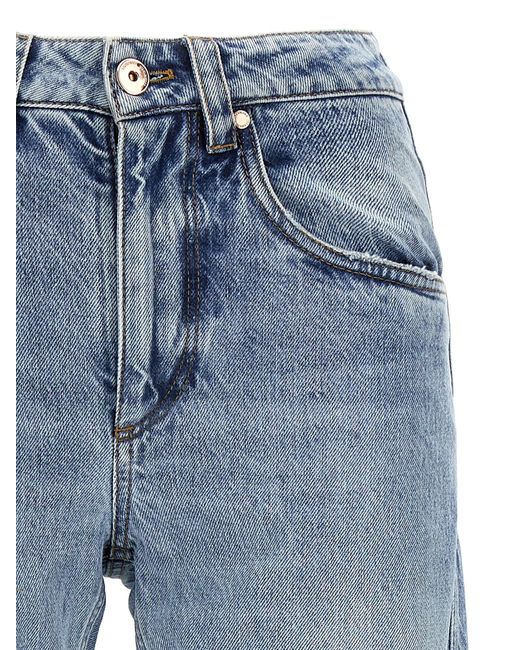 Brunello Cucinelli Blue 'Straight Leg Mid Rise' Jeans