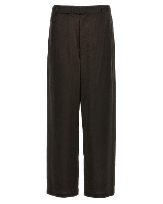 Lemaire Black 'Seamless Belted' Trousers for men