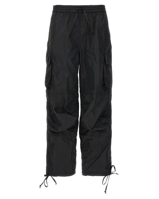 MSGM Black Nylon Cargo Pants